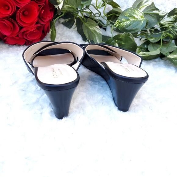 Cole Haan Black Leather Wedge Platform Grand 360 Criss- cross - Picture 7 of 10